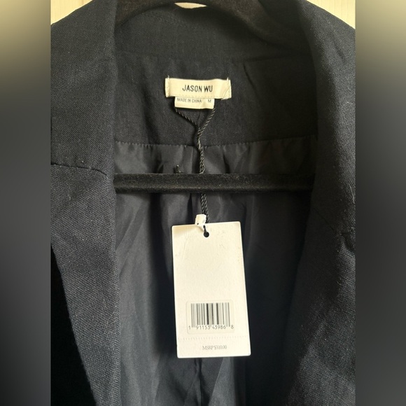 Jason Wu Linen Blend Blck Blazer size Medium NWT - Picture 2 of 3